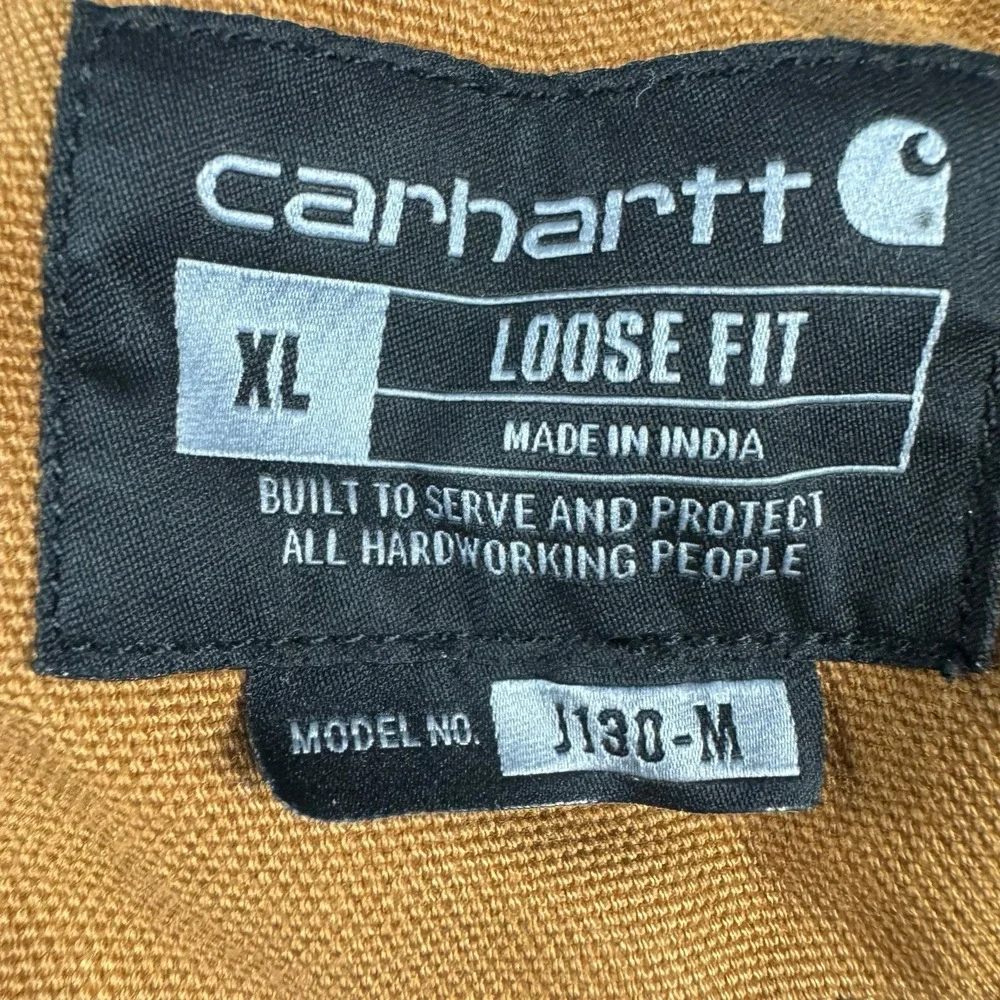 Vintage Y2K Carhartt J130 Jacket Brown Hooded Quilt Lined Sz XL